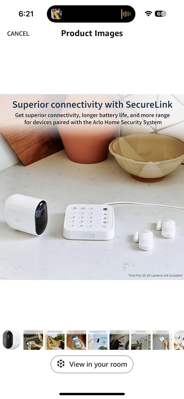 Arlo Pro 5S 2K Indoor/Outdoor Wire Free Spotlight Security Camera – White…