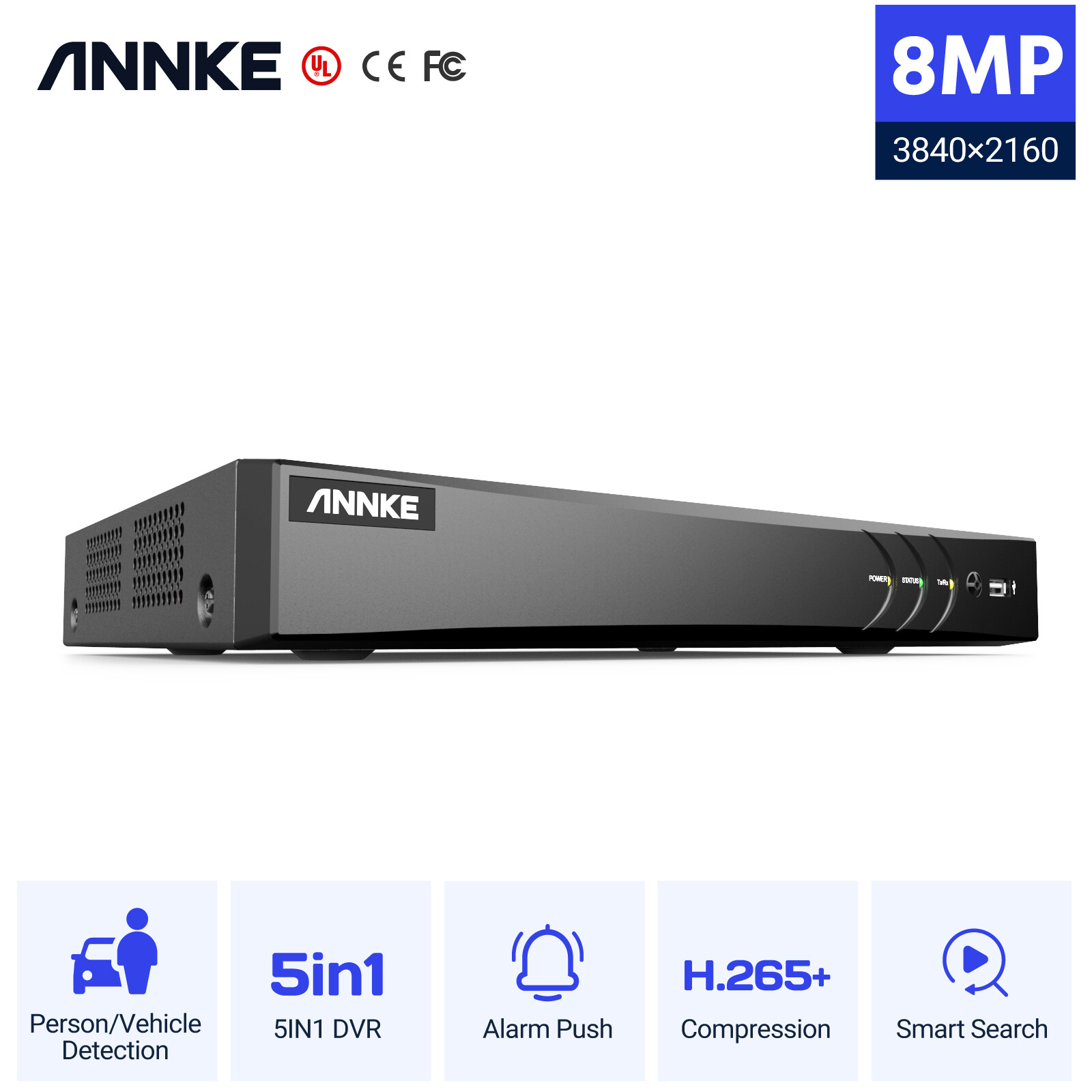 ANNKE 8CH 4K 8MP 5IN1 HDMI DVR CCTV Security System Digtial Video Recorder
