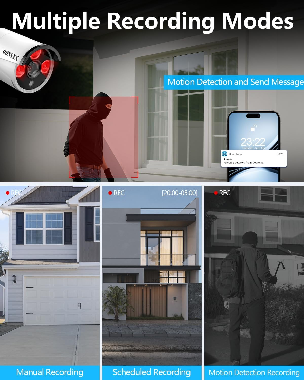 (2026 New) Wireless Security Camera System, 10CH 10” IPS Monitor NVR with 4 X 3