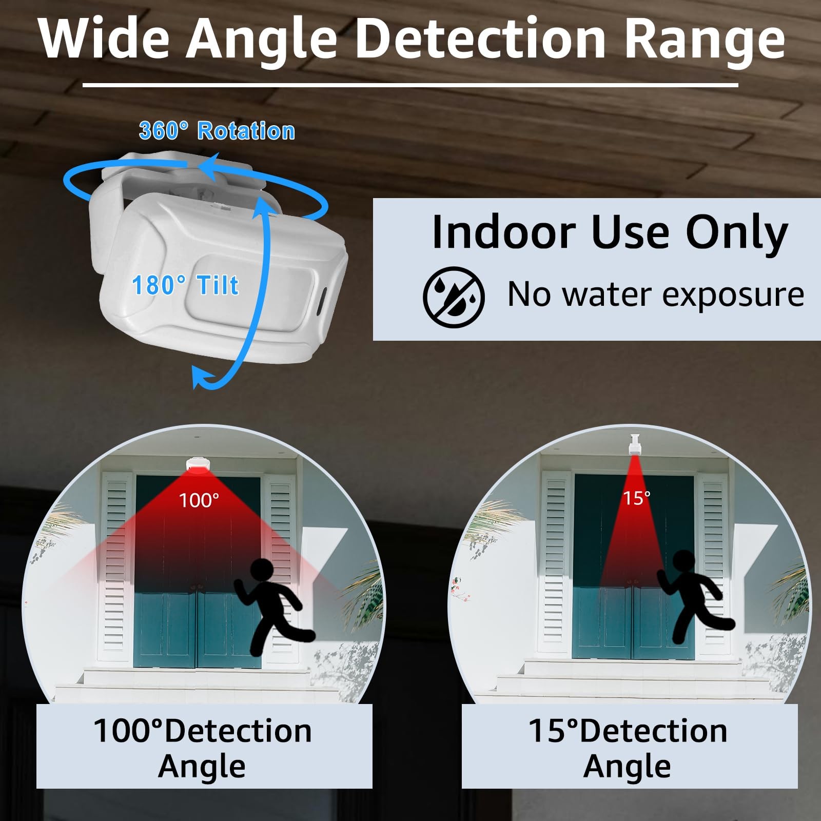GREENCYCLE Wireless Motion Sensor Door Chime, 1Receiver 1Sensor