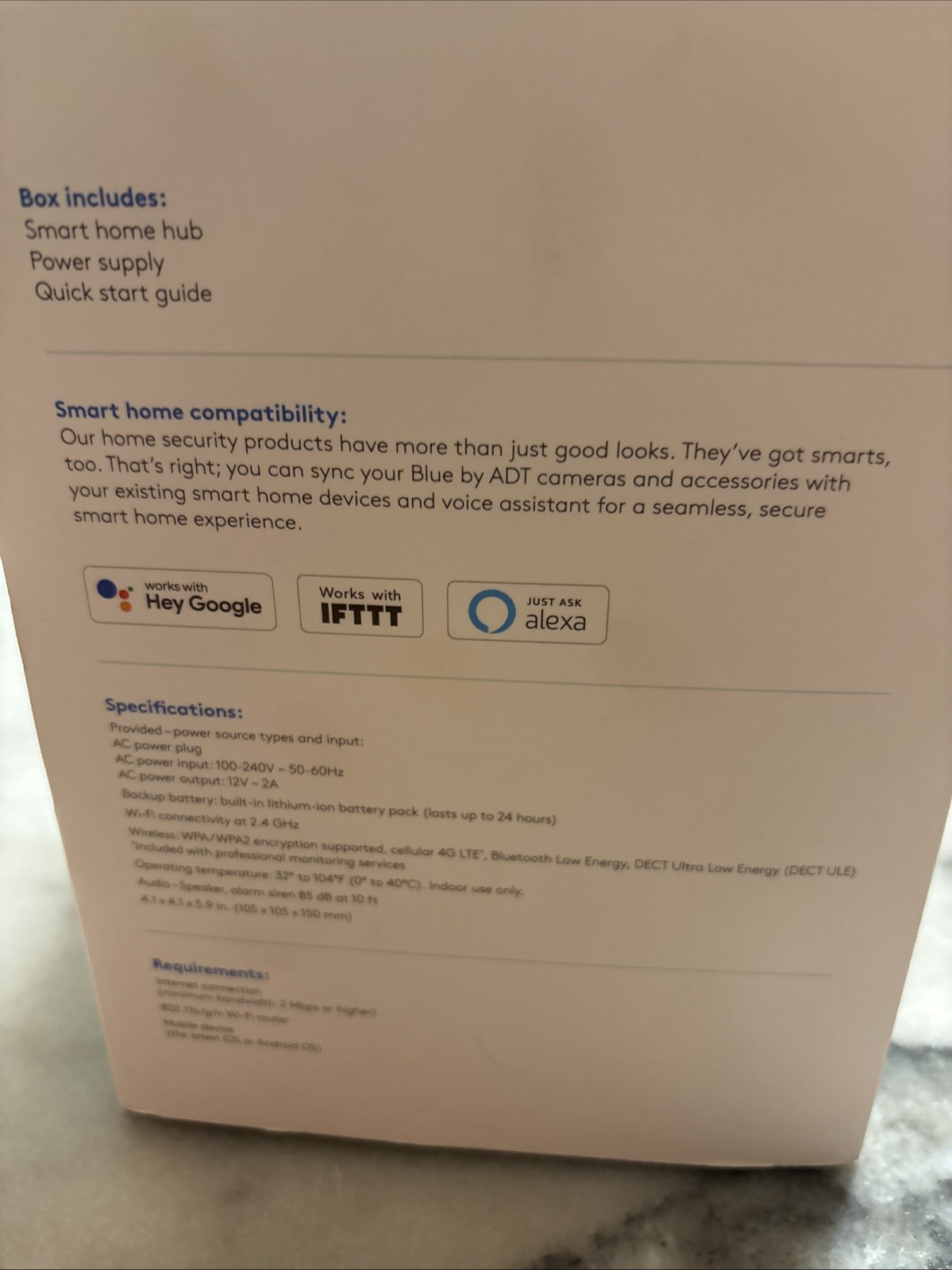 Blue By ADT Smart Home Hub S40LR0-01 Pearl Gray NEW Sealed