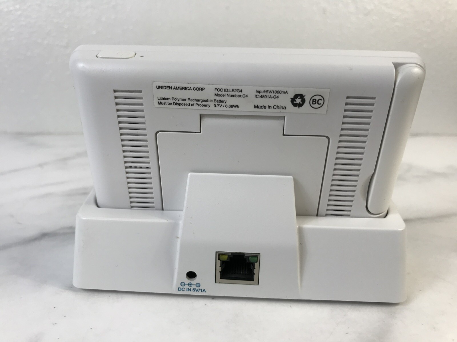 Uniden Guardian G4 Touch Screen 3.3” LCD Screen Model G403 White & Charging Cord