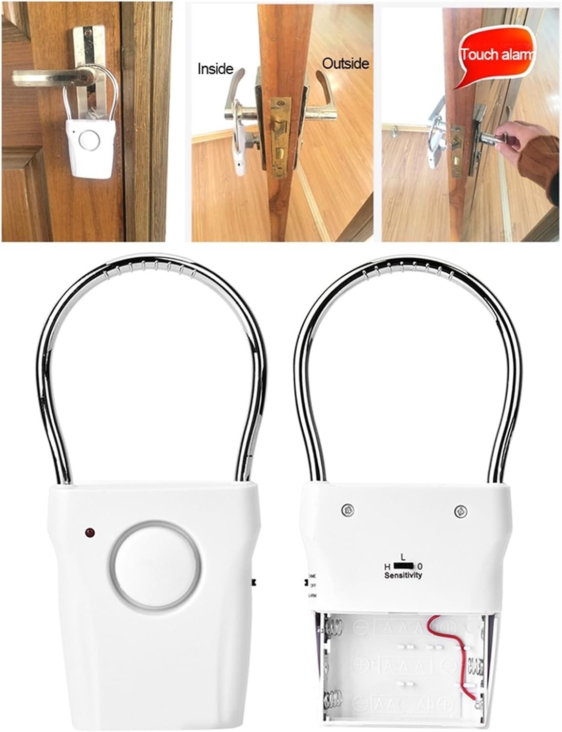 120dB Portable Door & Window Alarm with Vibration & Touch Trigger