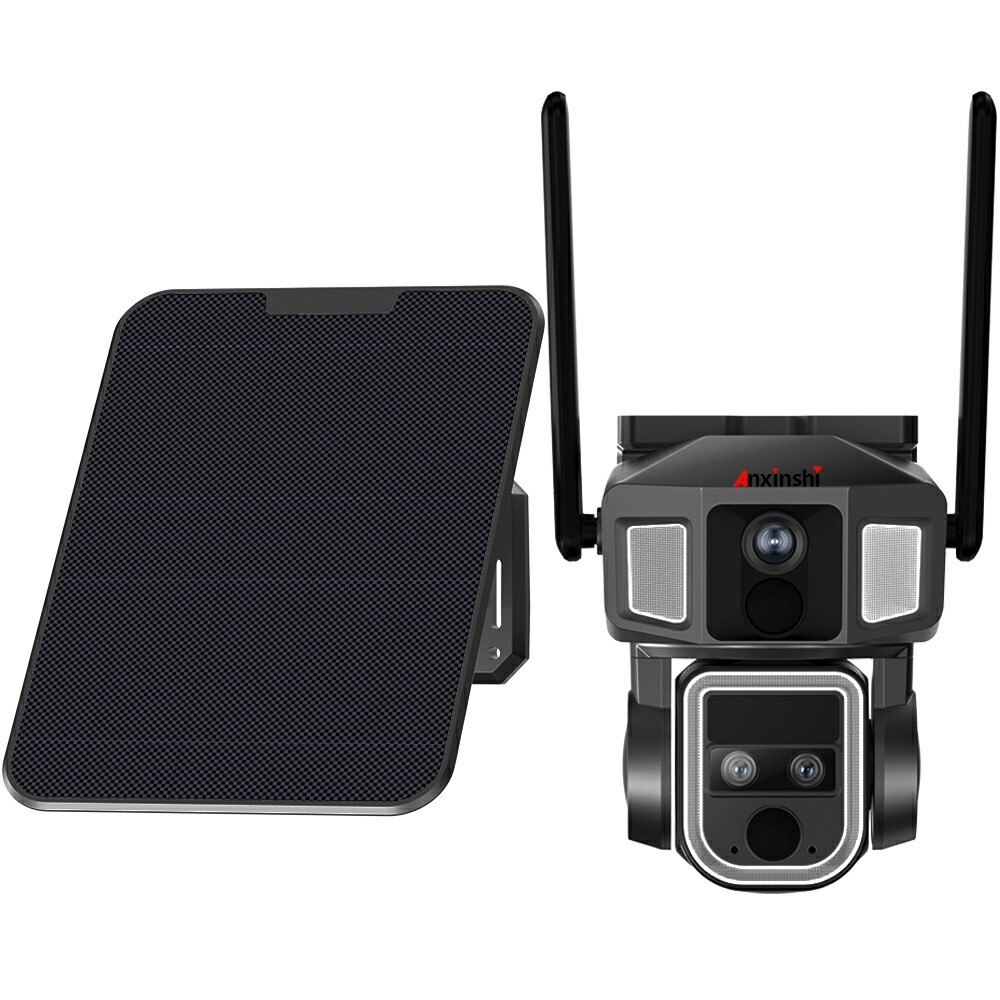 ANXINSHI 12MP Dual-lens Humanoid ZOOM Tracking Outdoor Solar Camera
