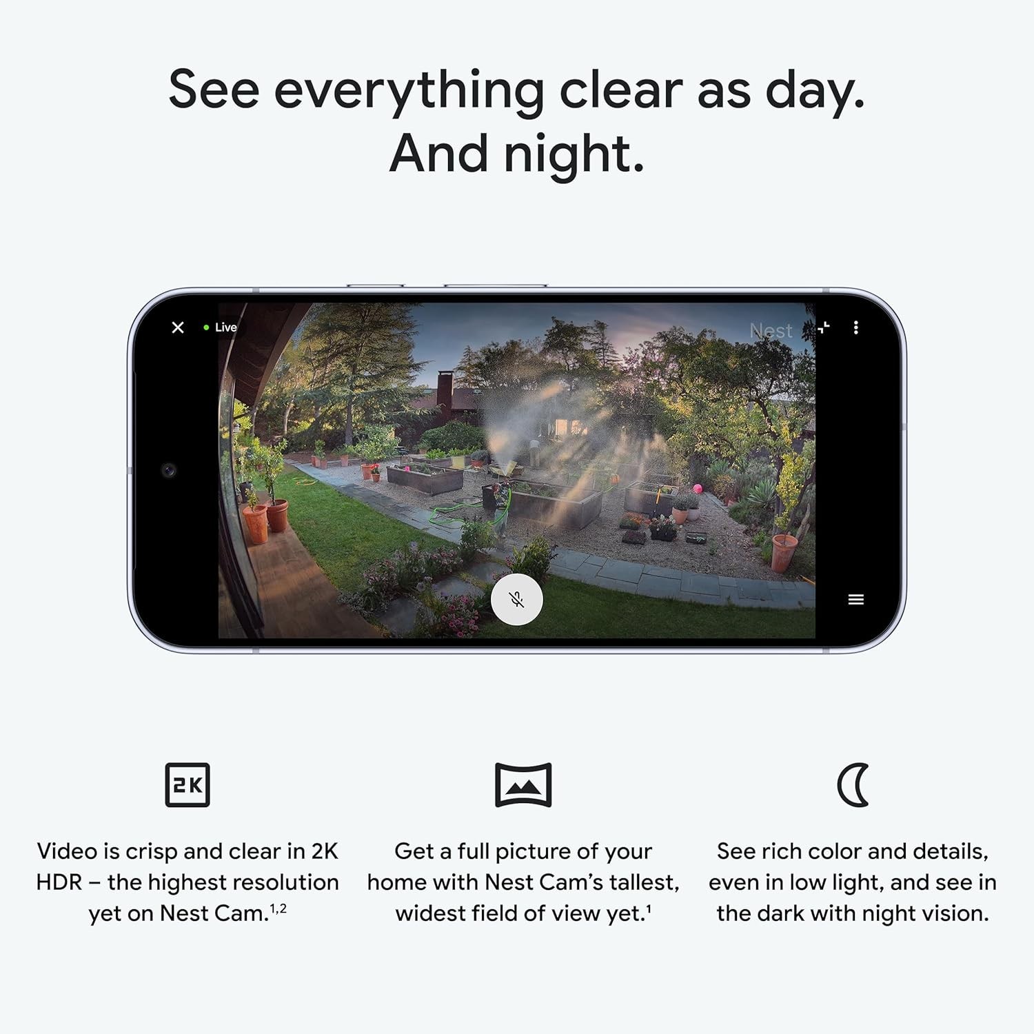 Google Nest Cam Outdoor Wired Security Camera 2nd Gen 2K HDR IP65 AI (Snow)