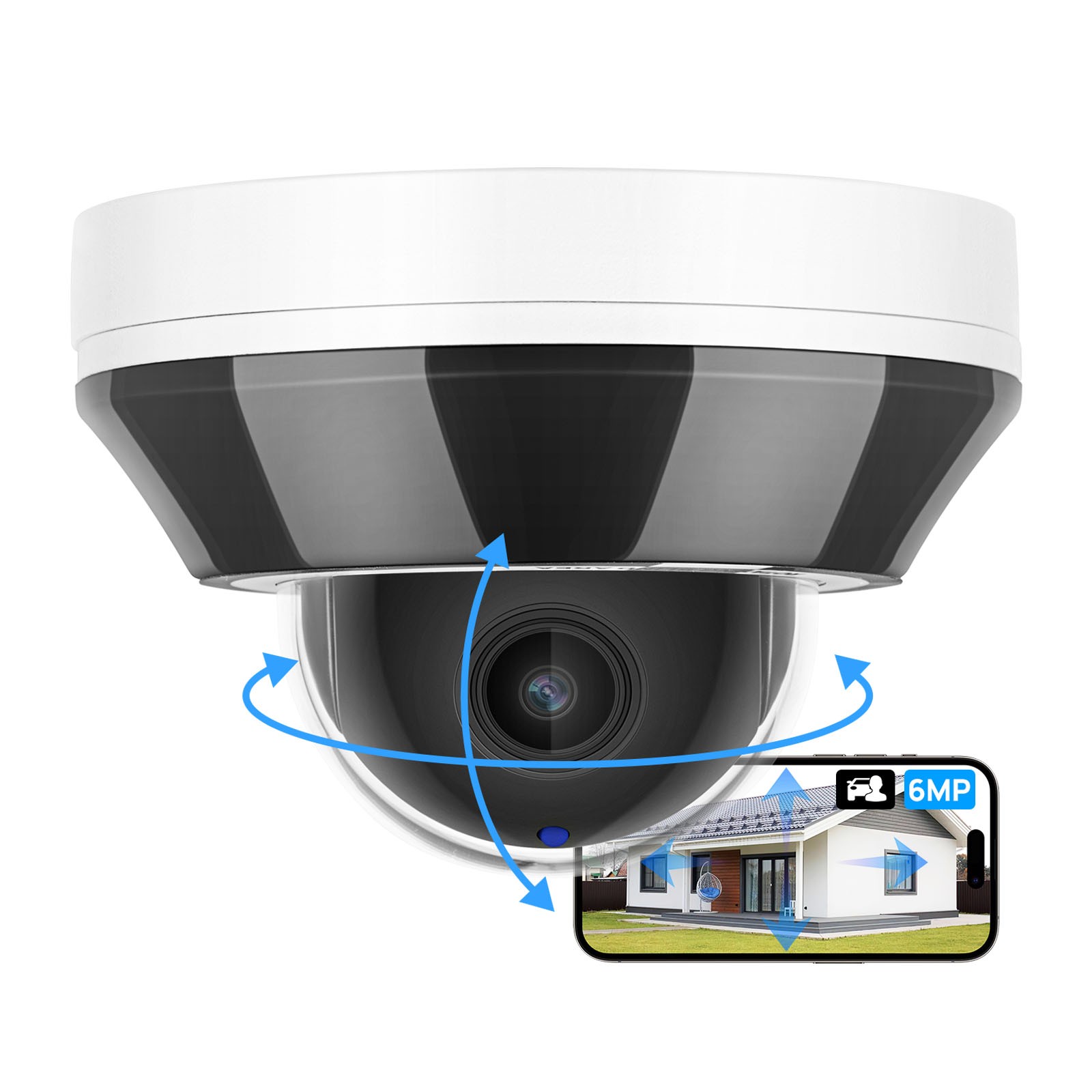 Vikylin CCTV System 16POE 16CH NVR PTZ 3×Zoom IR Mini Dome MIC 6MP Camera MD Lot