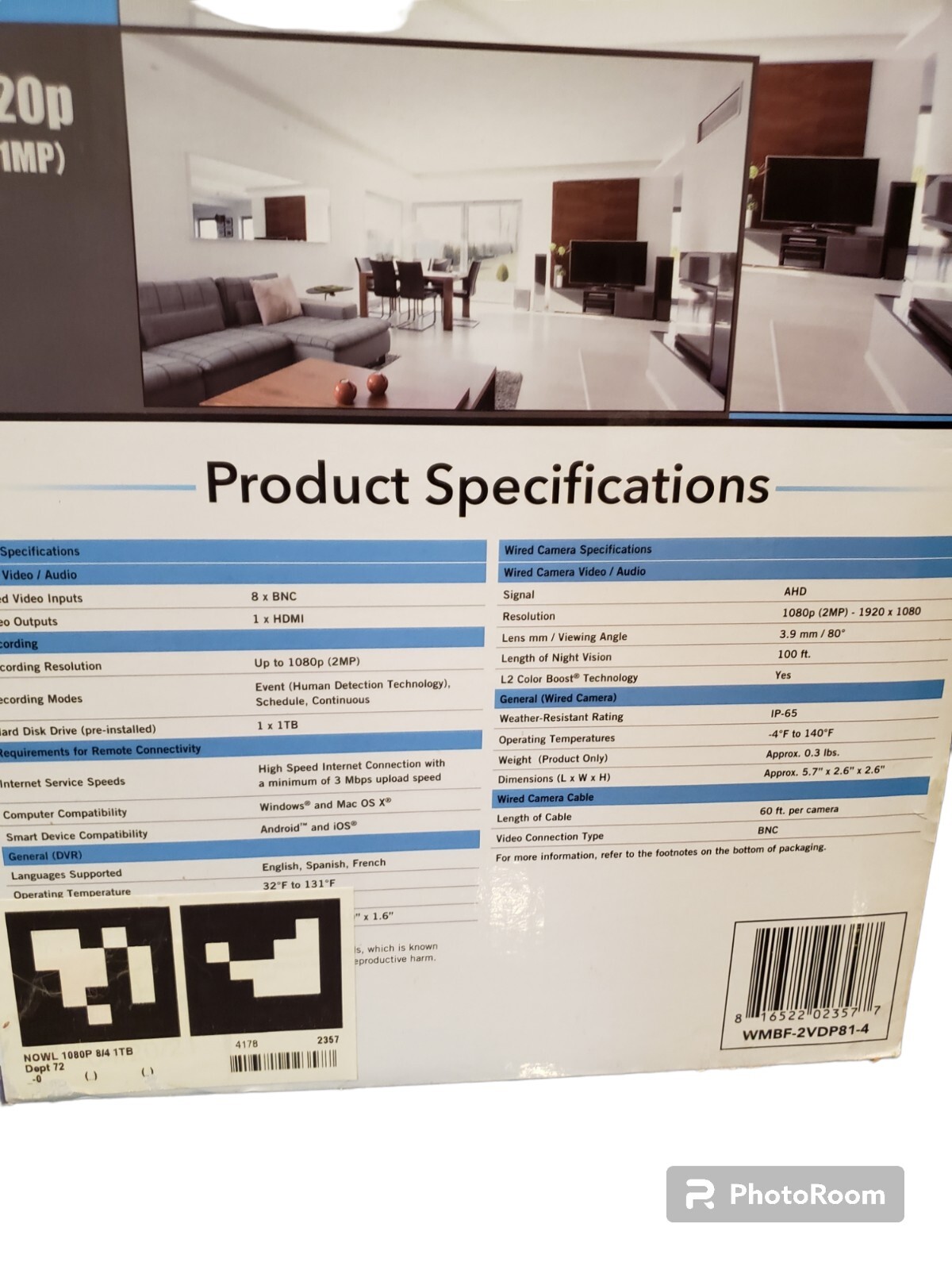 New Night Owl 1080p HD 4 Cameras 1TB 8 Channel Wired Security System Black