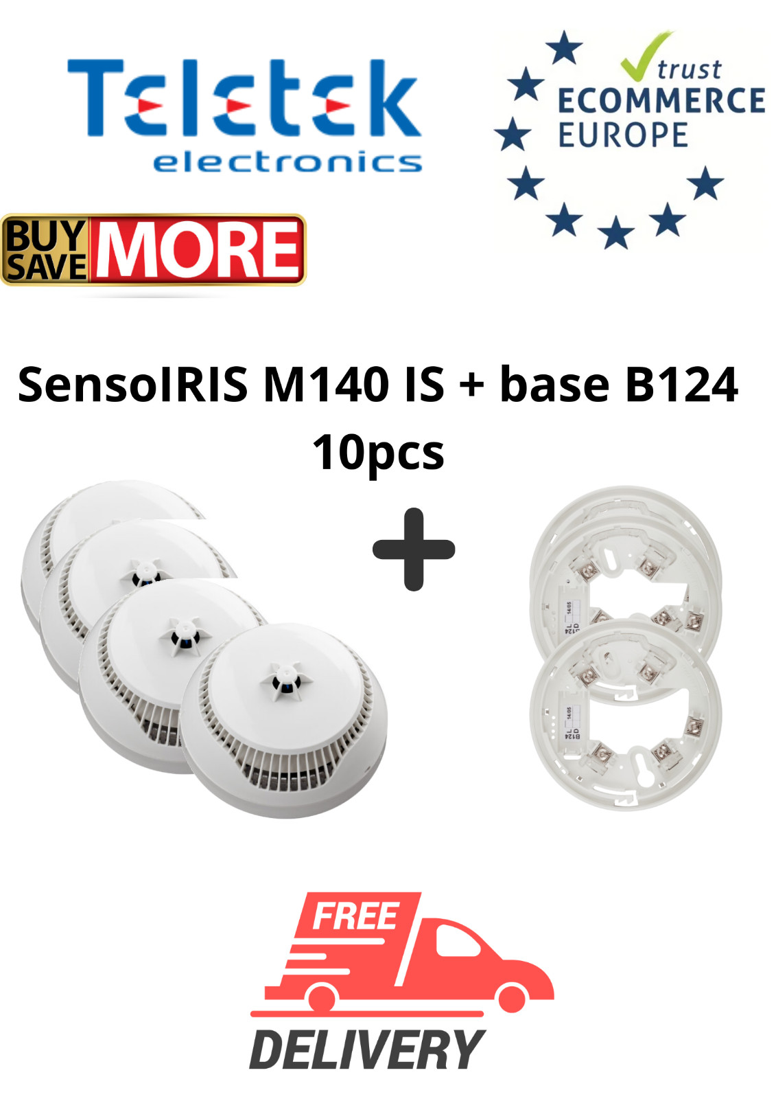 TELETEK Fire Alarm Addressables Detectors SensoIRIS M140 IS + base B124 10pcs