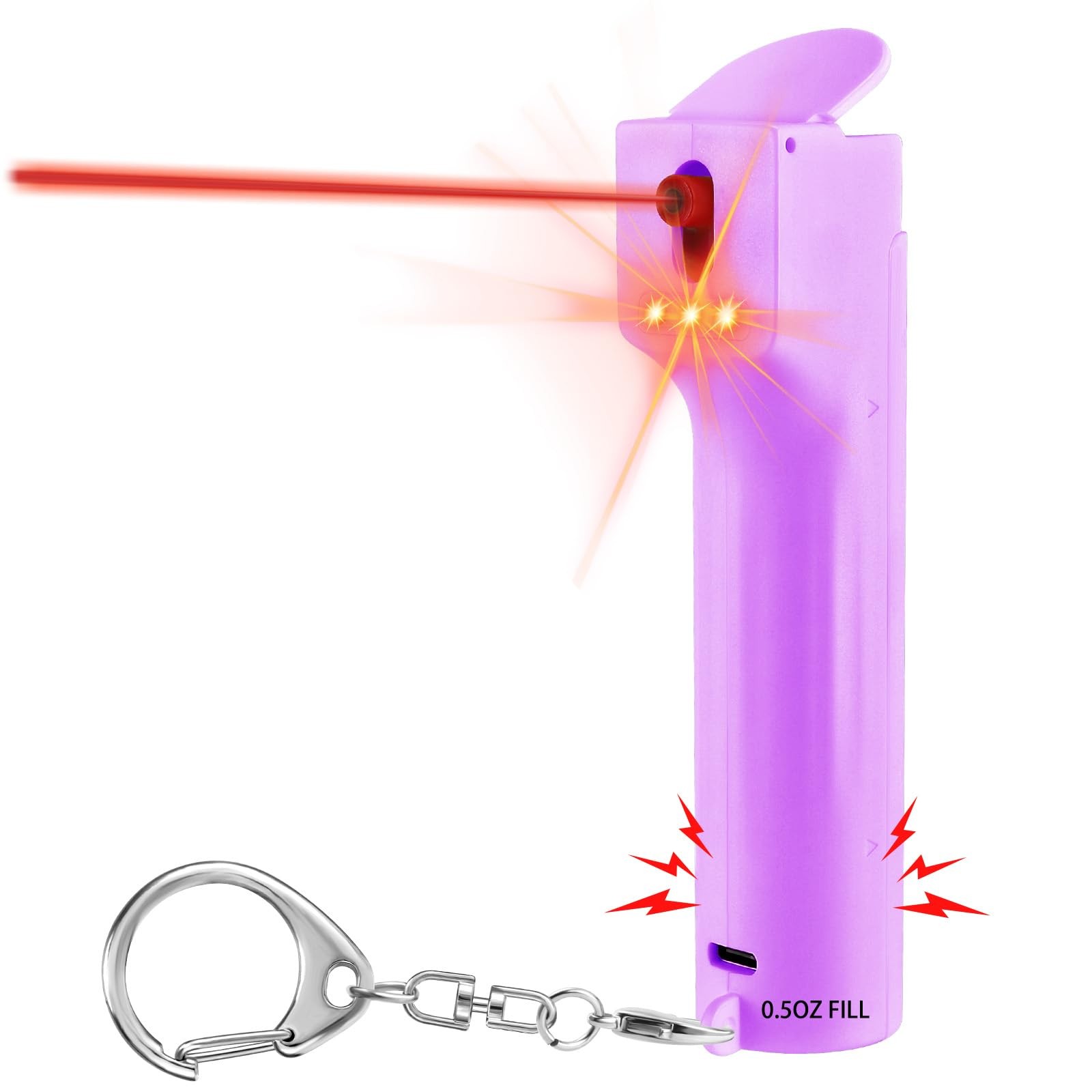 3-in-1 Pepper Spray Personal Alarm, 12ft Quick Release Gel UV Dye, 140dB Sire…