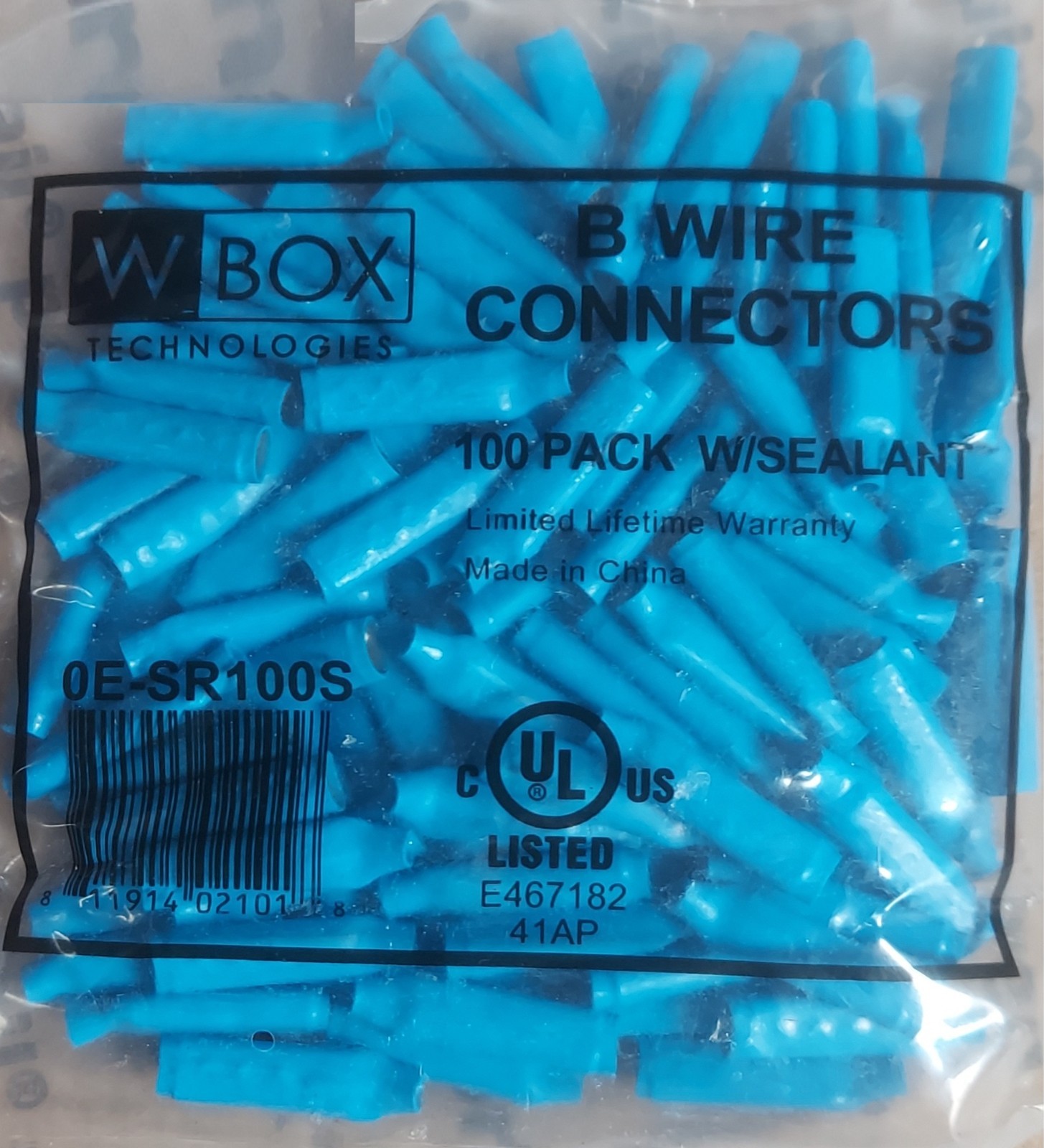 100pc B Connectors w/ Sealant Alarm Telephone Wire Crimp Beanies 0E-SR100S