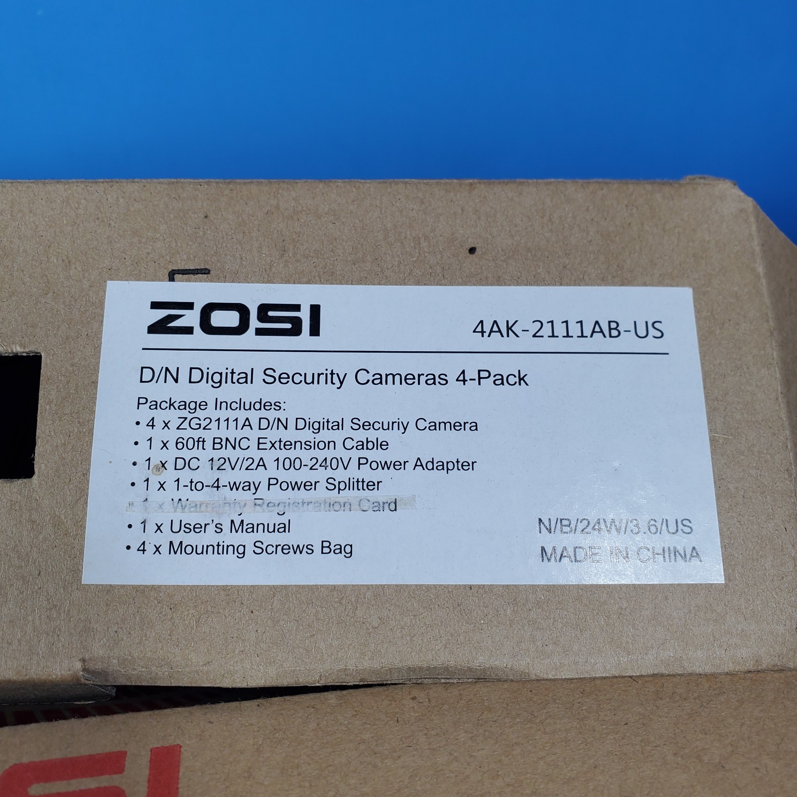 8 – ZOSI Model ZG2111A Digital HD Security Camera System 4-Pack Plus 4 Day/Night