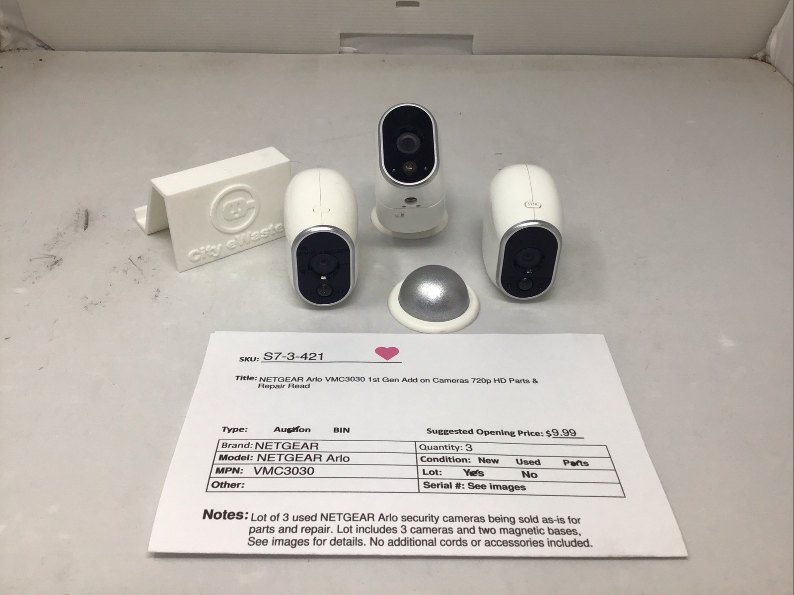 NETGEAR Arlo VMC3030 1st Gen Add on Cameras 720p HD Parts & Repair Read