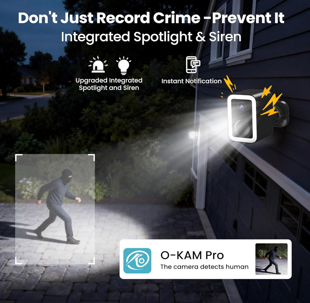 Security Cameras Wireless Outdoor, AI Color Night Vision Even in the Dark 2 Pack