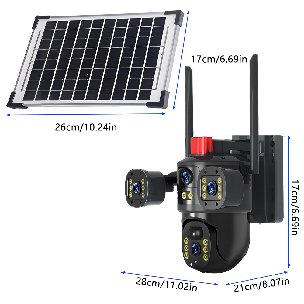 Camara De Seguridad Solar Inalambricas Para Exterior Con Vision Nocturna y Audio
