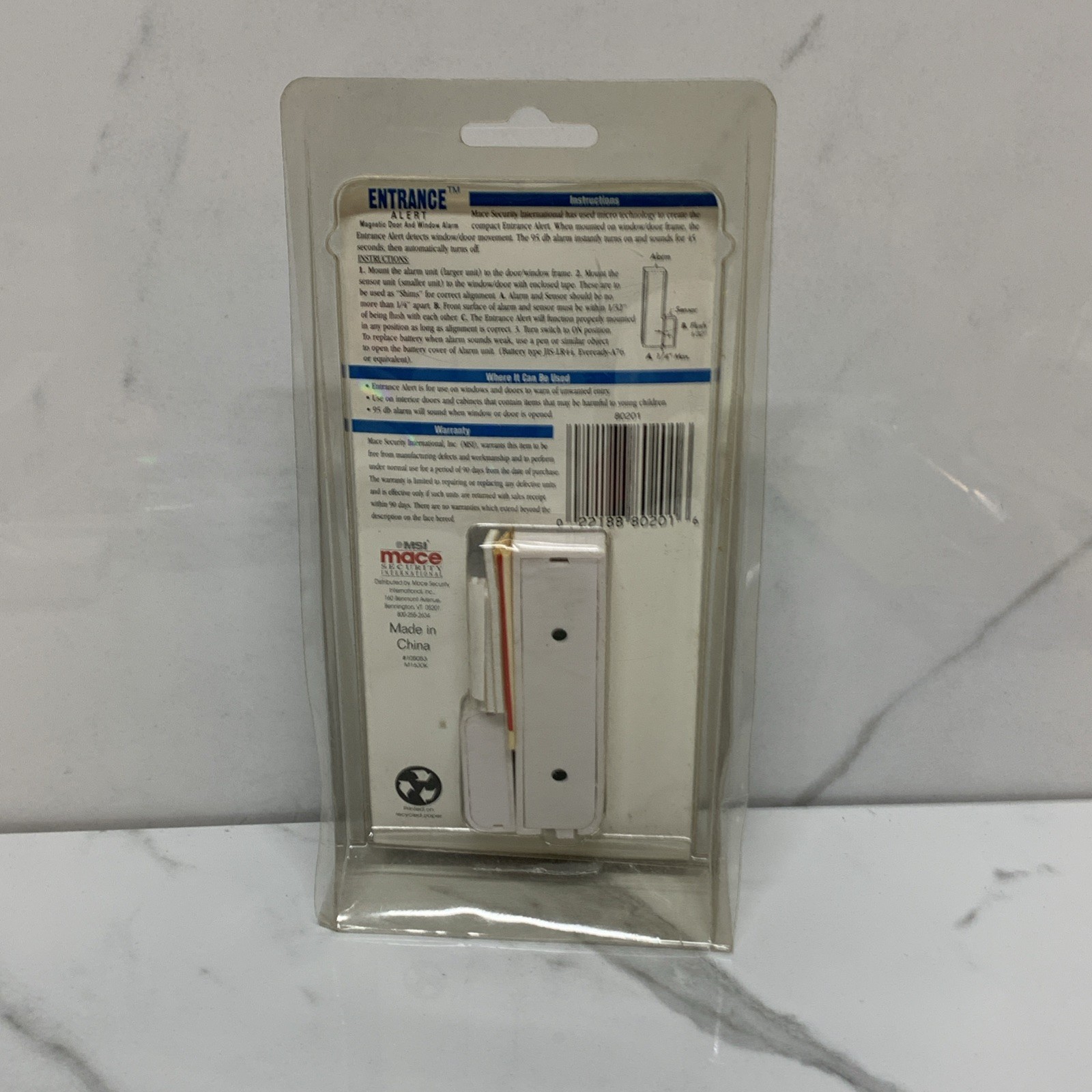 Mace Brand ENTRANCE ALERT Magnetic Door & Window Alarm 95db Security Protection