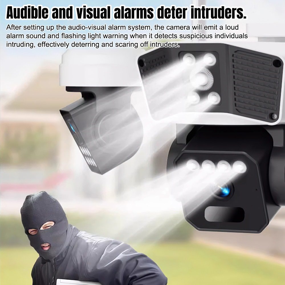 NEW 4K Solar Battery Wireless WiFi Outdoor Pan/Tilt Home Security Camera System