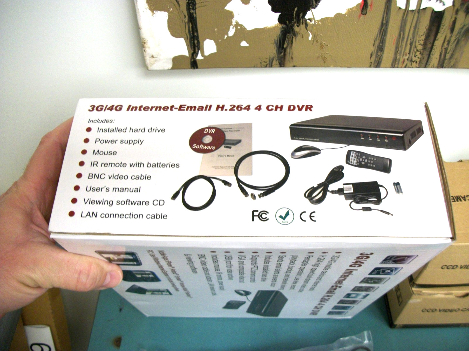 PICZEL 7204 Surveillance System 4CH DVR w/Internet 4 IR Cams & Install Kit – NEW