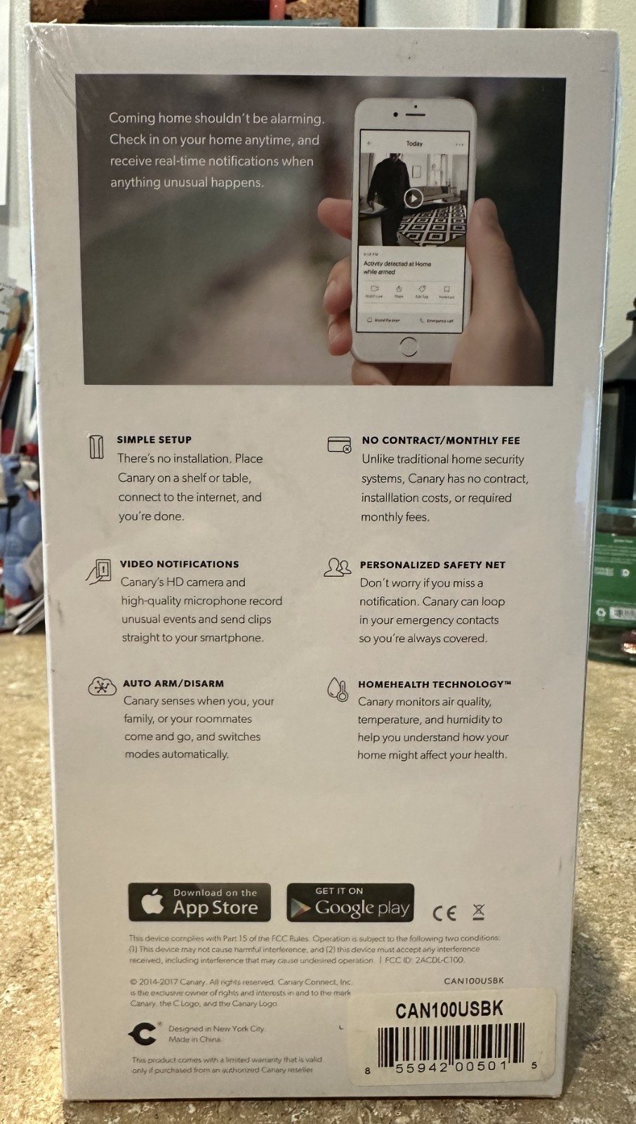 Canary CAN100USBK All-in-One Home Security Camera – Live View From Phone