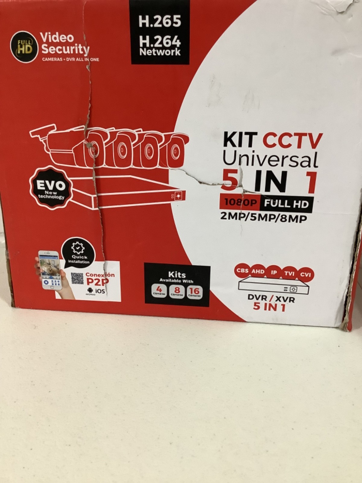 CCTV KIT Universal 5 IN 1 1080p 2mp/5mp/ 8mp 512GB 8 CH 4CAM CAMERAS SYSTEMS