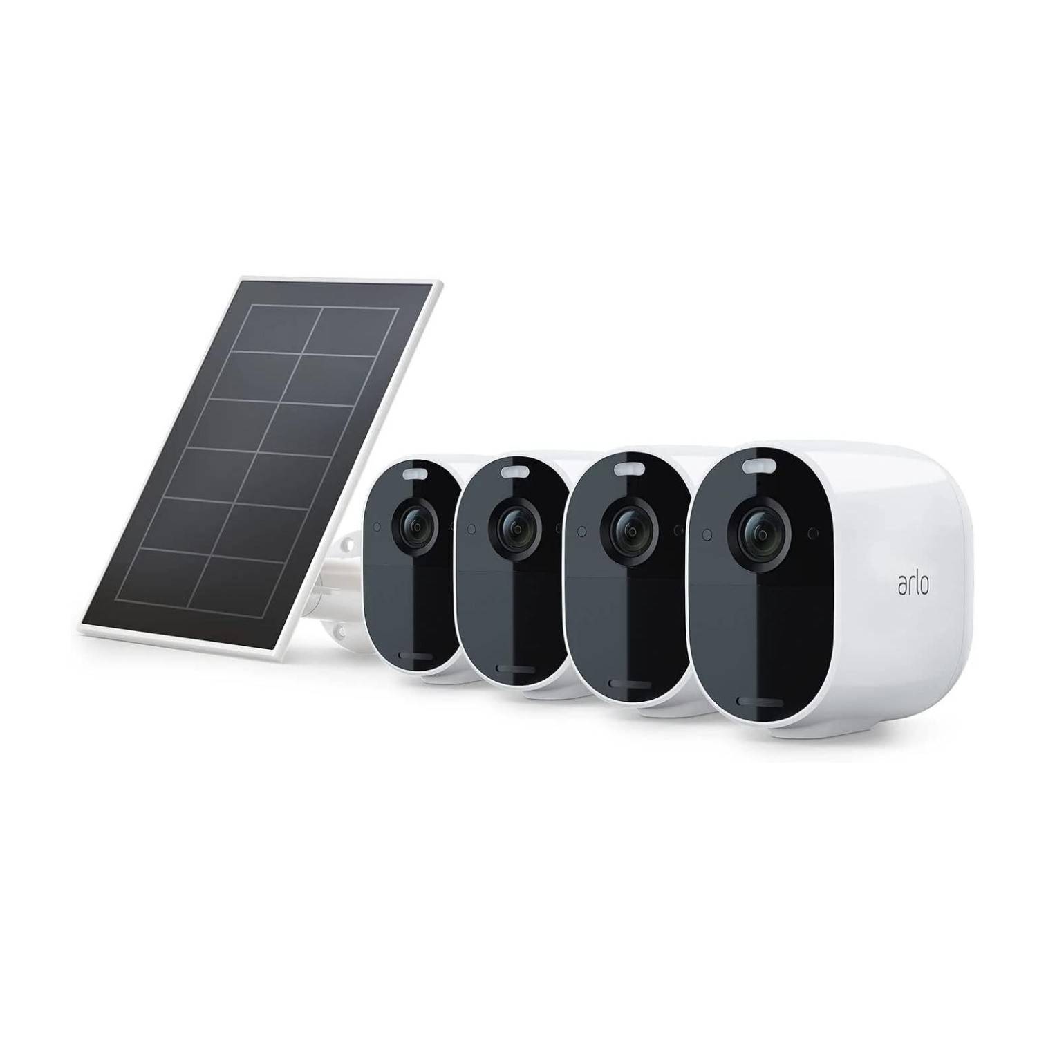 Arlo Essential Spotlight 4 Camera Security System with Solar Power Panel (White)