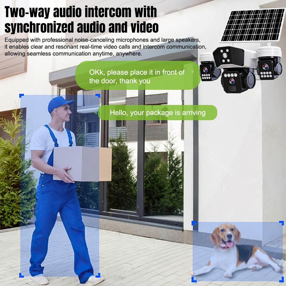 NEW 4K Solar Battery Wireless WiFi Outdoor Pan/Tilt Home Security Camera System