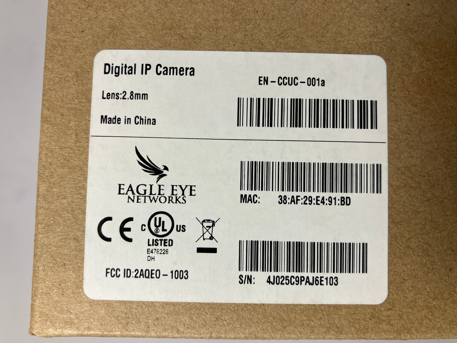 Eagle Eye EN-CCUC-001A CameraManager Cloud Camera Surveillance Wi-Fi NEW