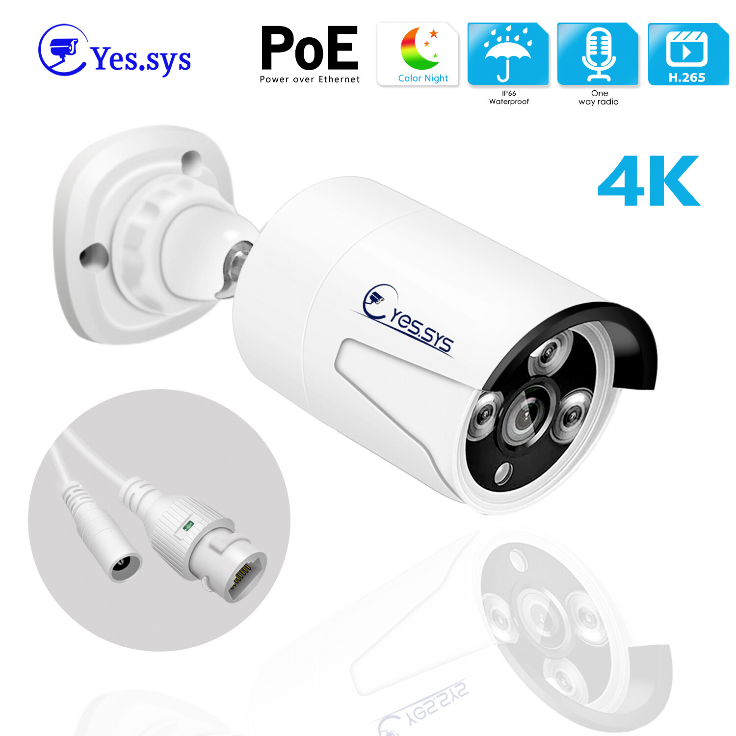 Compatible Hikvision 4K Ultra 8MP PoE ColorVu 2.8mm Lens Security Camera NVR