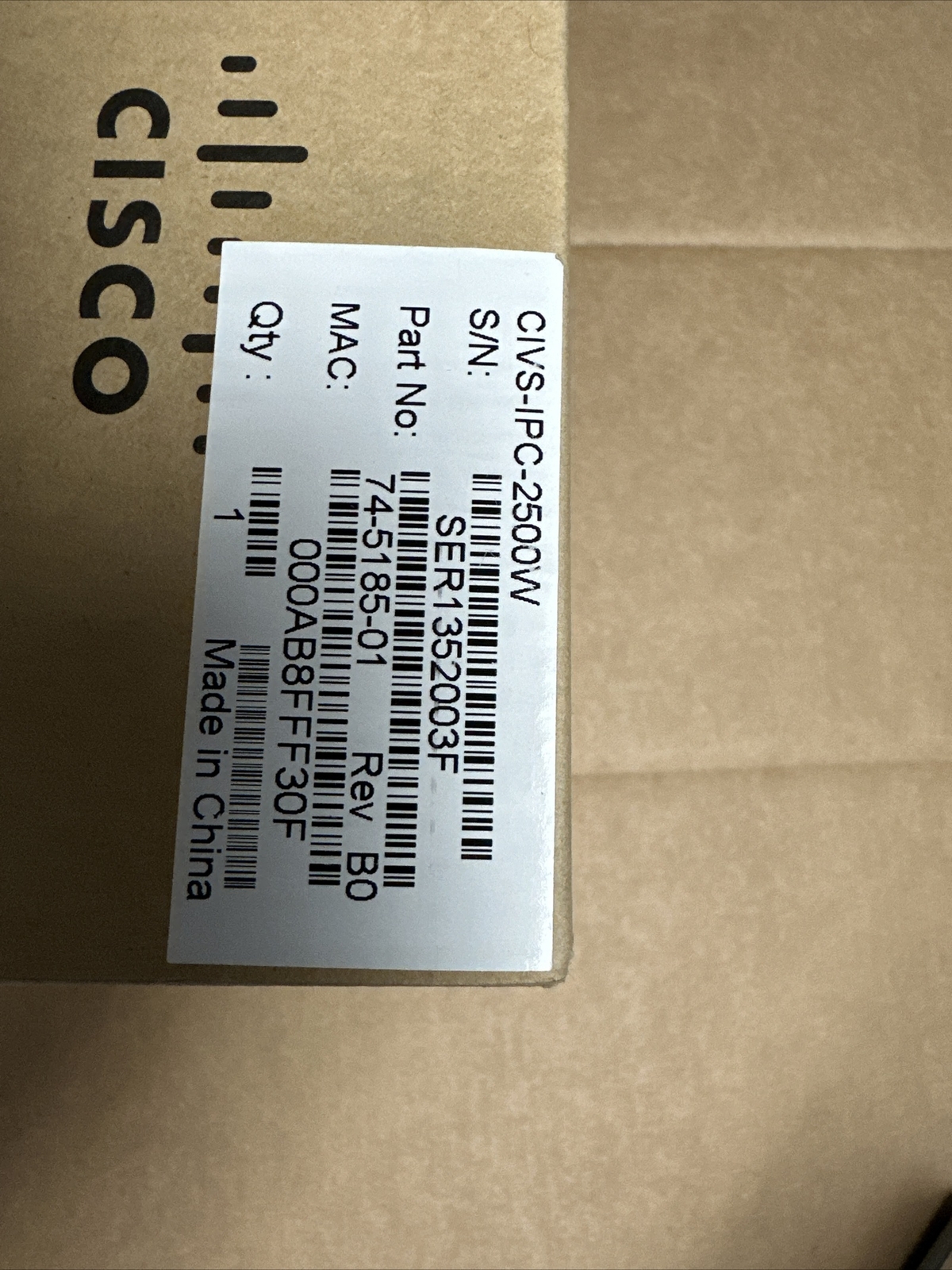 New Cisco 2500 Wireless IP Security Camera CIVS-IPC-2500W NOS
