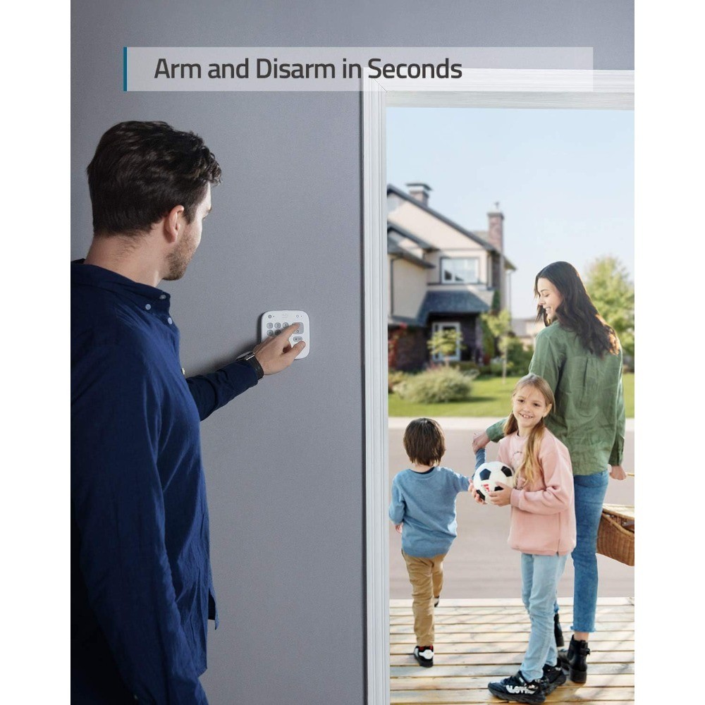 5-Piece Home Alarm Kit with Keypad Motion Sensor 2 Entry Sensors App Control for