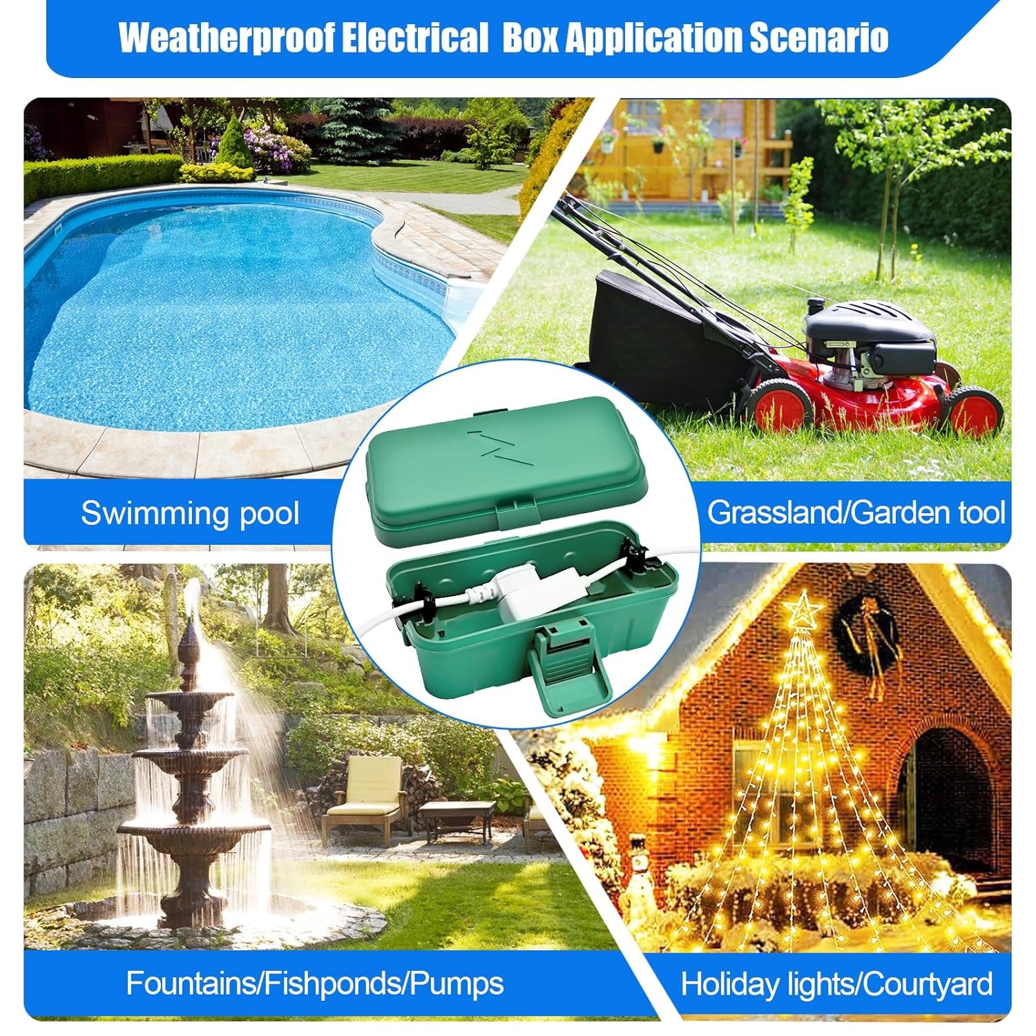 Hrensaw Small Weatherproof Electrical Connection Box(Inner 5.5 x Small, Green