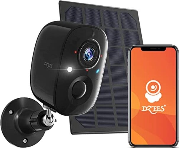 Upgrade Solar Camera Security Outdoor Wireless, 1 Pack Solar Camera Black
