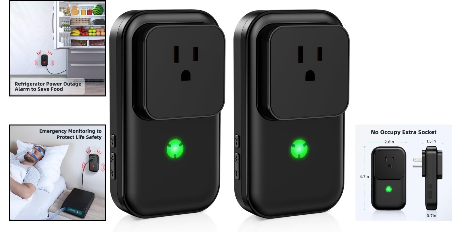 Adjustable 7-Siren Power Failure Alarm – 12-Hour Battery Life for Refrigerators