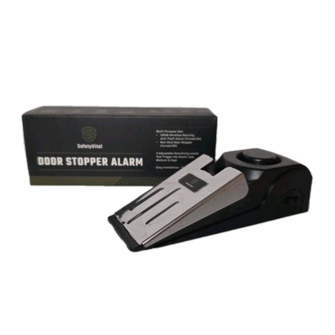 NEW SafetyVital Portable Wireless Security Door Stoppers w/ Alarm