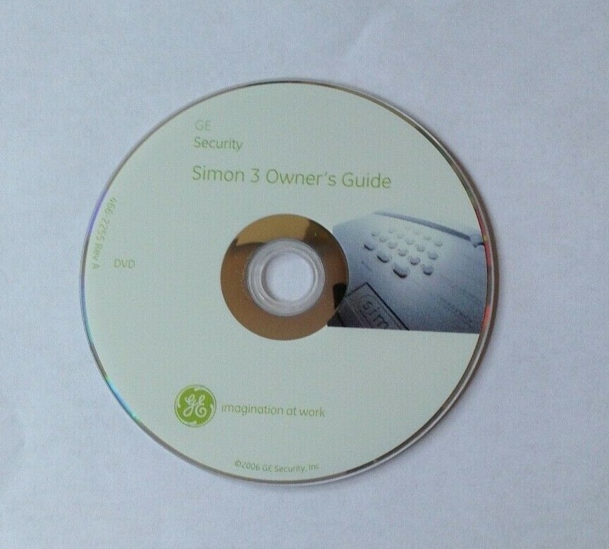GE ITI SIMON 3 SECURITY ALARM OWNER GUIDE SOFTWARE CD/DISK