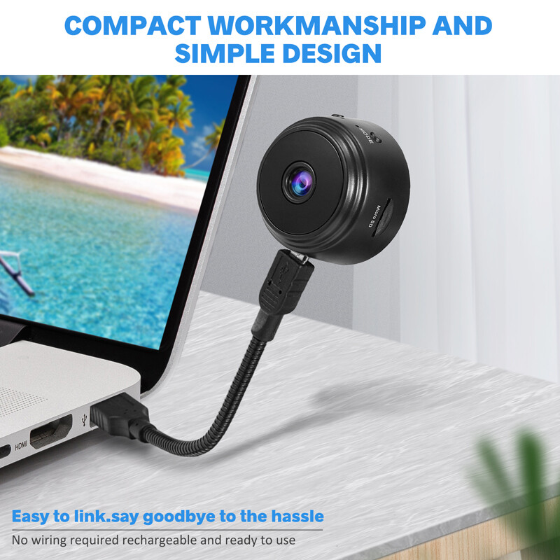 2-Way Audio Smart Mini WiFi Camera 1080P HD Night Camera w/Battery Home Security