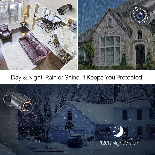 ZOSI 4PK 1080P HD Home TVI Security Cameras Outdoor CCTV Night Vision Alert IP66