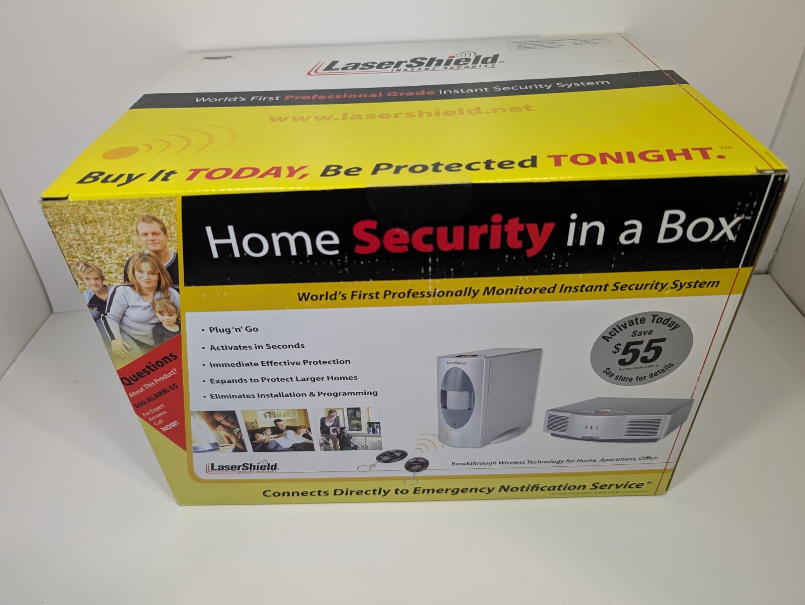 Brand New LaserShield Instant Security System Plug N Go Professional Monitoring