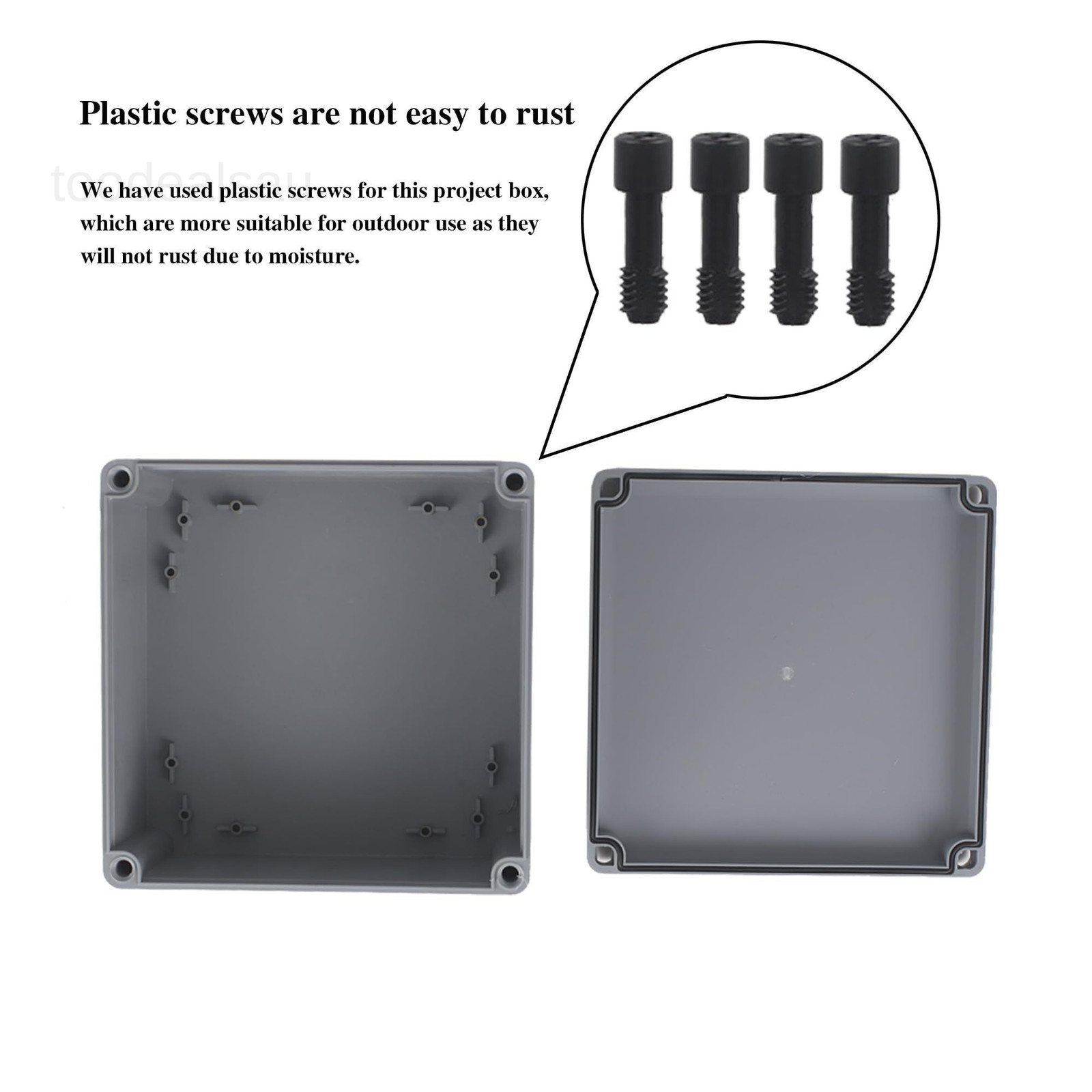 Junction Boxes-8″ x 8″ x 4″ IP65 ABS Plastic Dustproof x x 4″, Grey