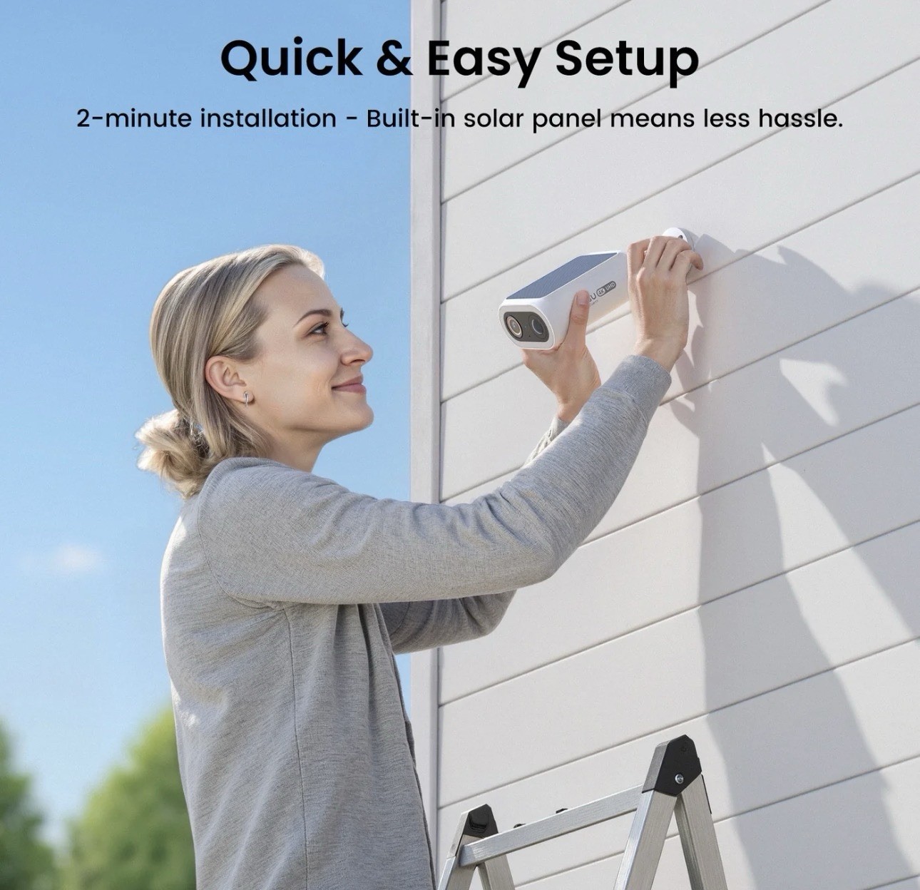aosu SolarCam P1 Max Solar Wireless 4K UHD Security System w/ 2 Cameras