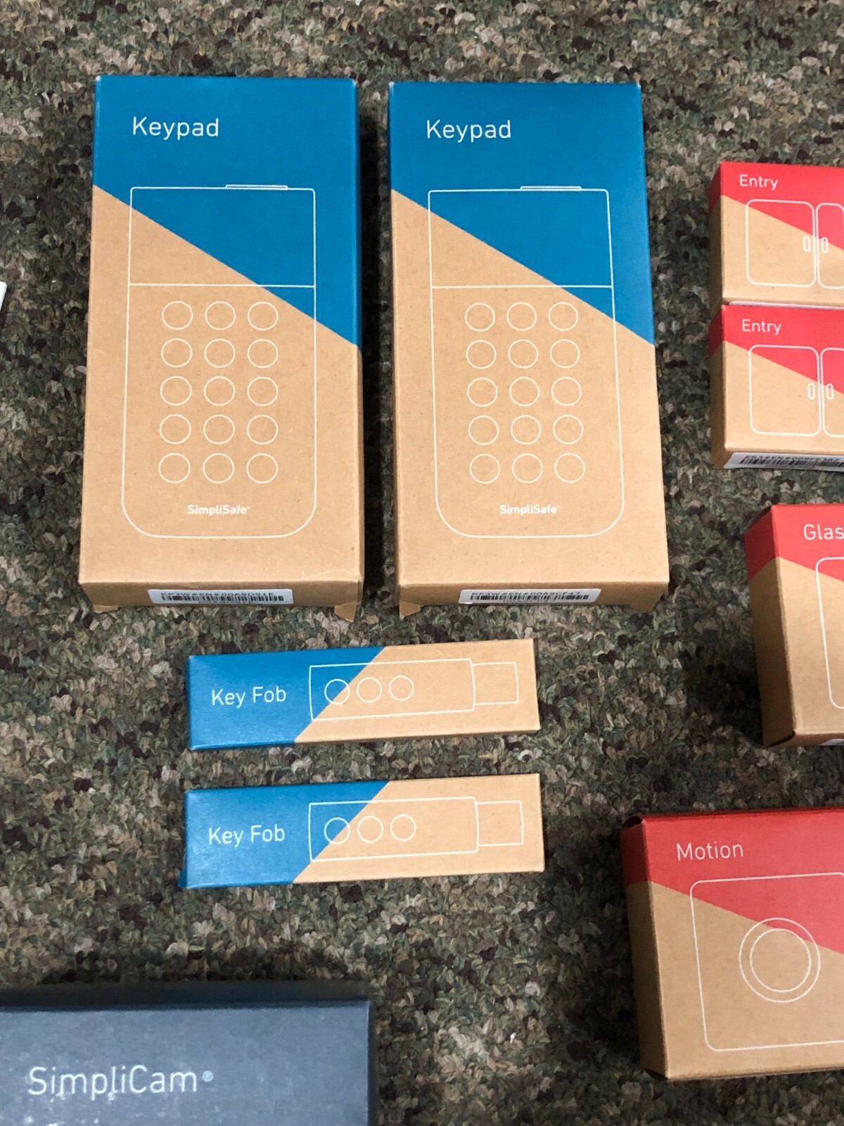 SimpliSafe Base Station, Key Pads, Camera, Motion sensors, Entry, Key Fobs MORE