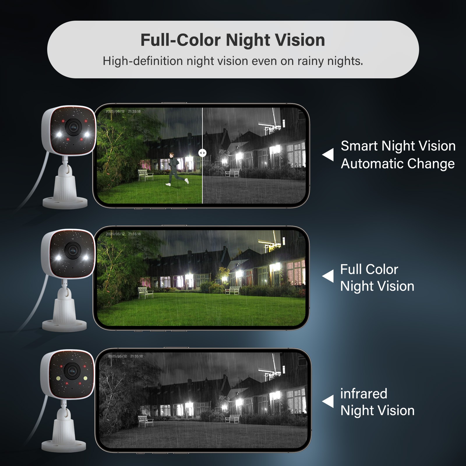 2.4G WiFi 3MP Home Security Camera IP Smart Outdoor Night Vision Audio 4Pack