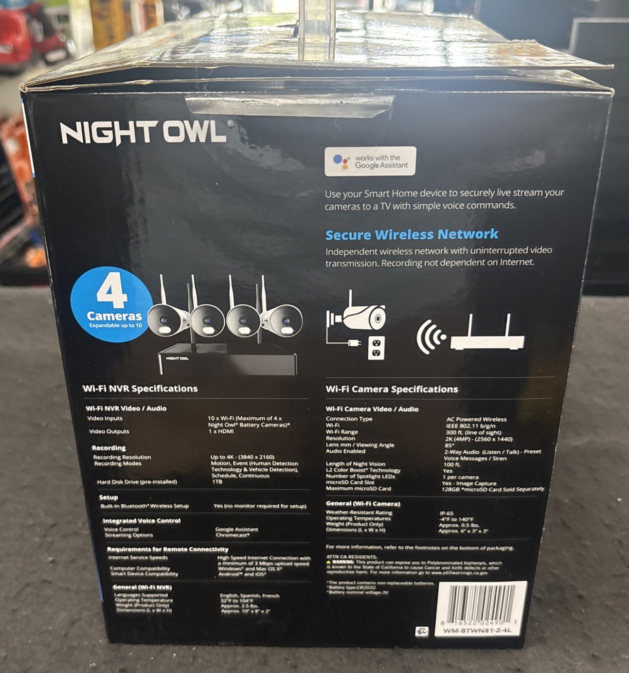 New Night Owl Wi-Fi Security System WM-BTWN81-2-4L