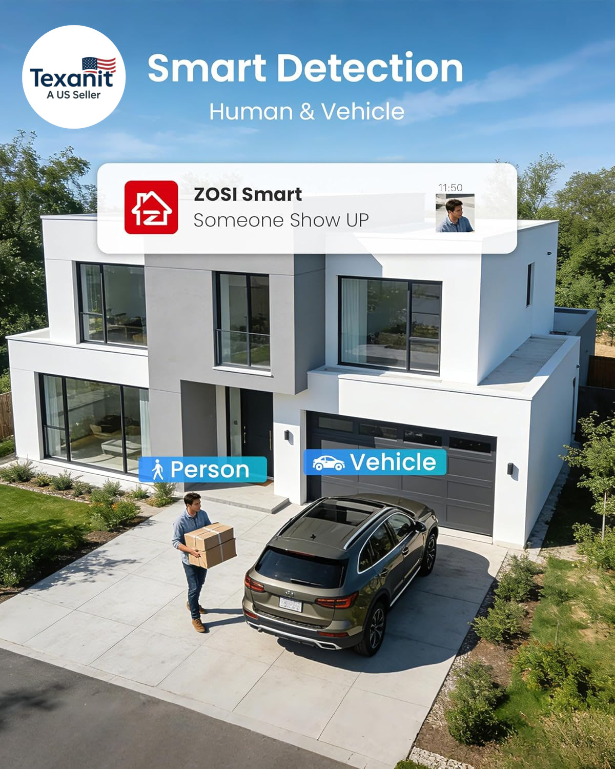 3K Lite Security Camera System with AI Human Vehicle Detection,H.265+ 8CH HD TVI