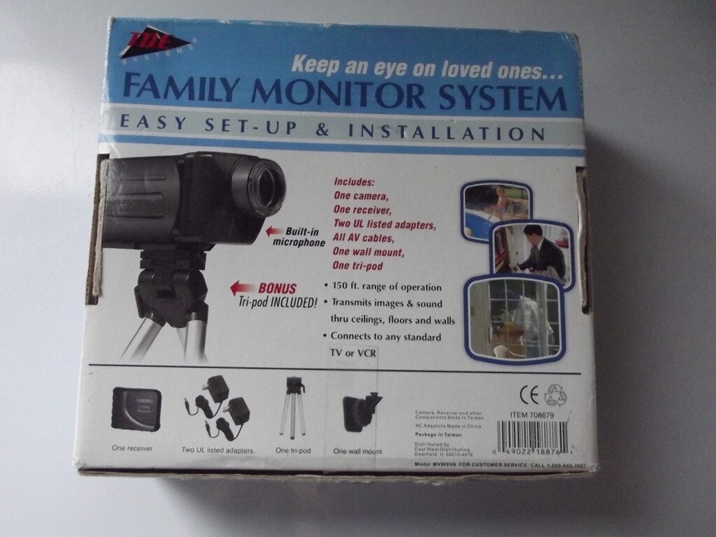 TDE Systems Family Monitoring System 2.4 GHZ Color Video System Untested