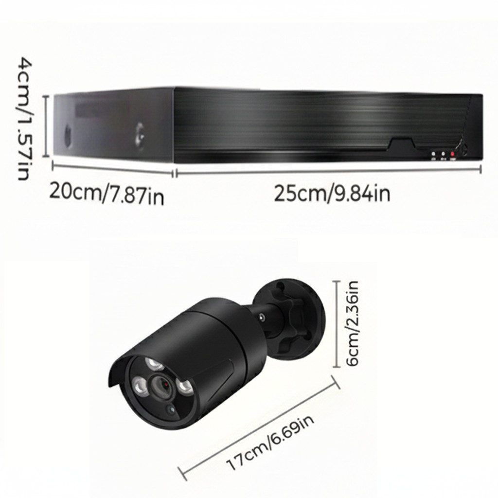 4MP 24/7 Home Outdoor CCTV HD Security Camera System Night Vision with 4CH DVR