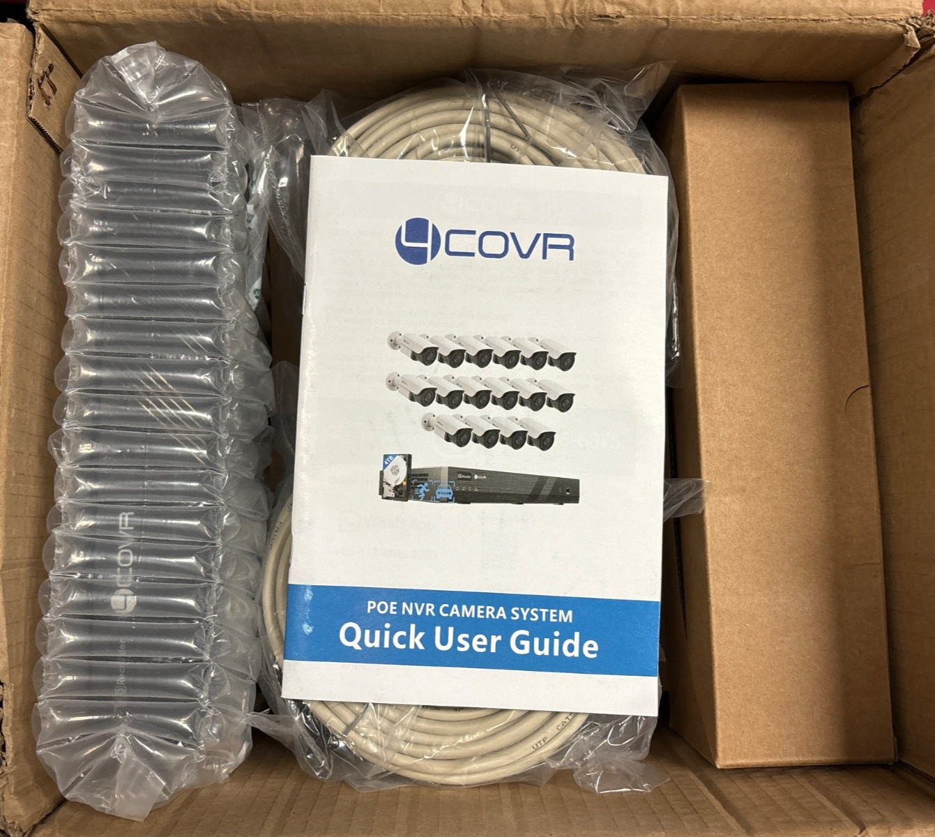 4Covr POE NVR Camera System 4 Camera 4K Outdoor Security System – New Open Box