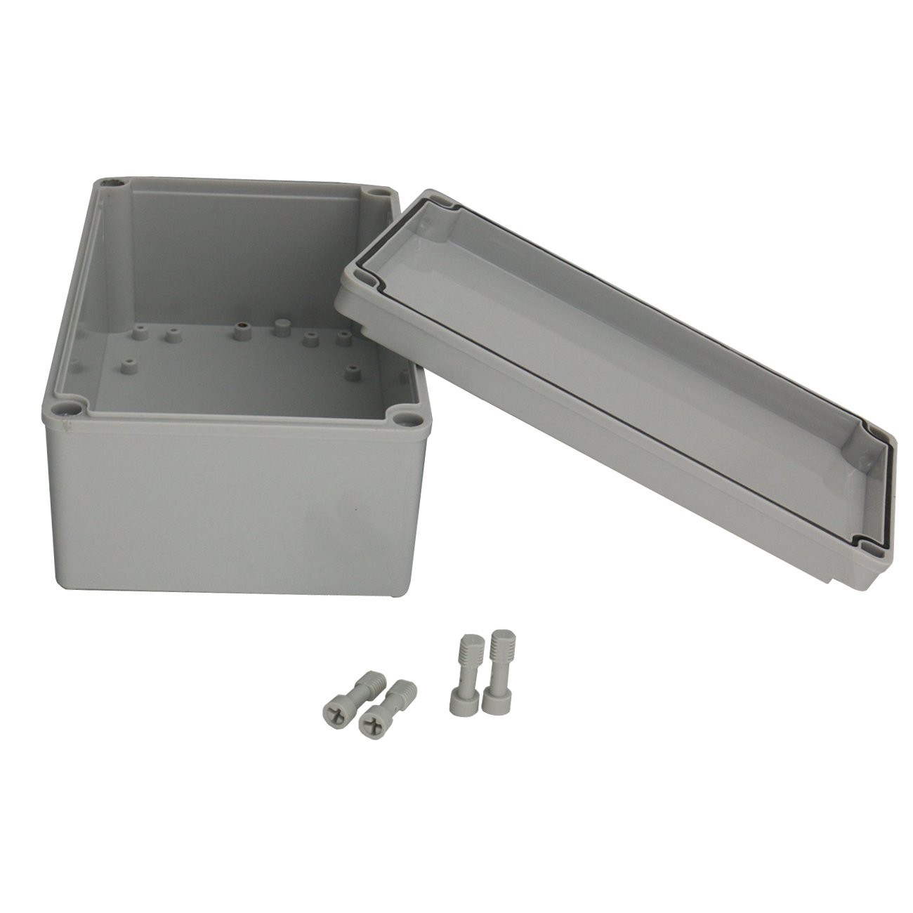 Ogrmar Plastic Dustproof IP65 Junction Box DIY Case 10″x 6″x 4″, Grey
