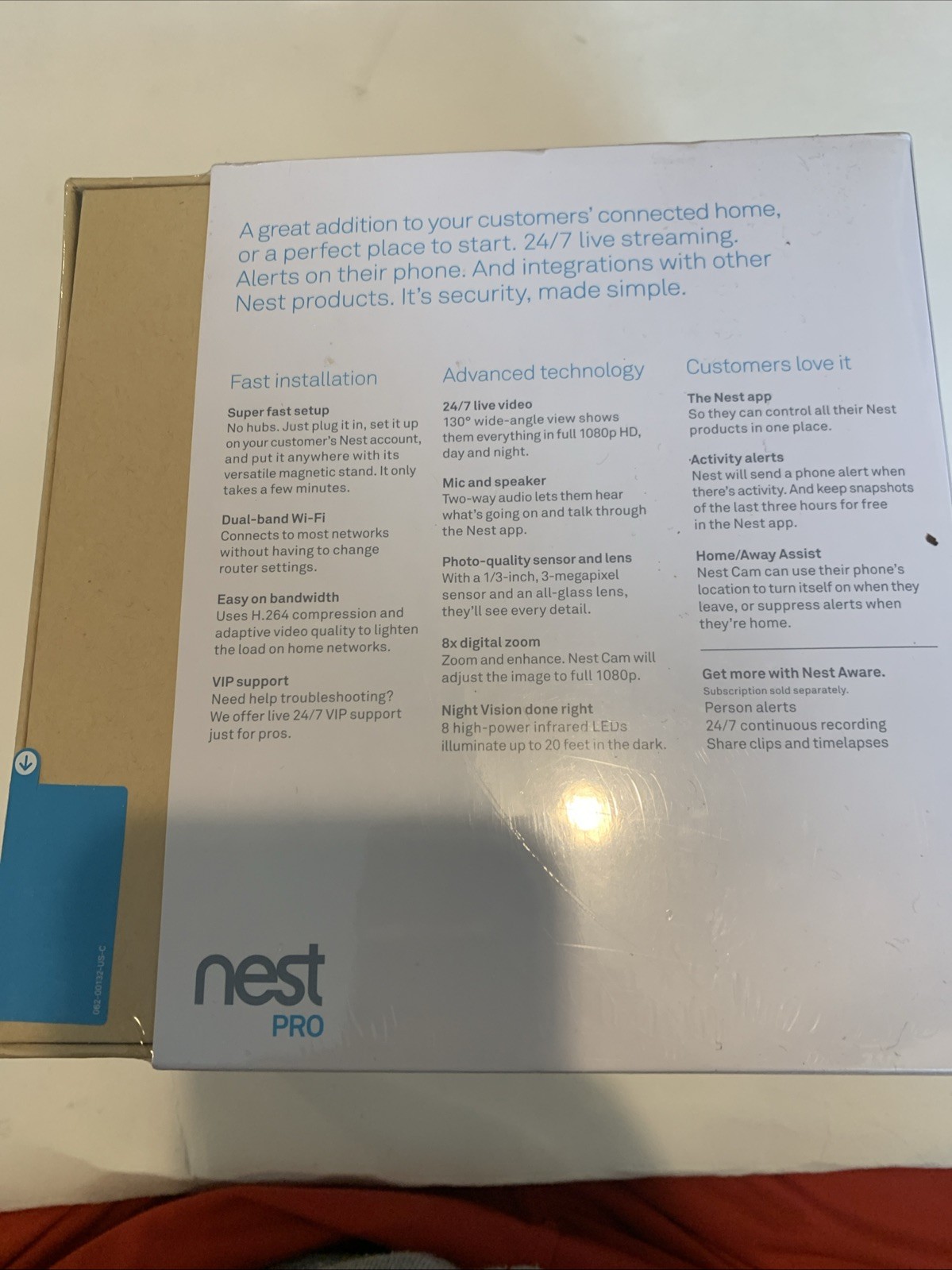 Sealed Nest NC1102ES 1080p Security Camera Lb8