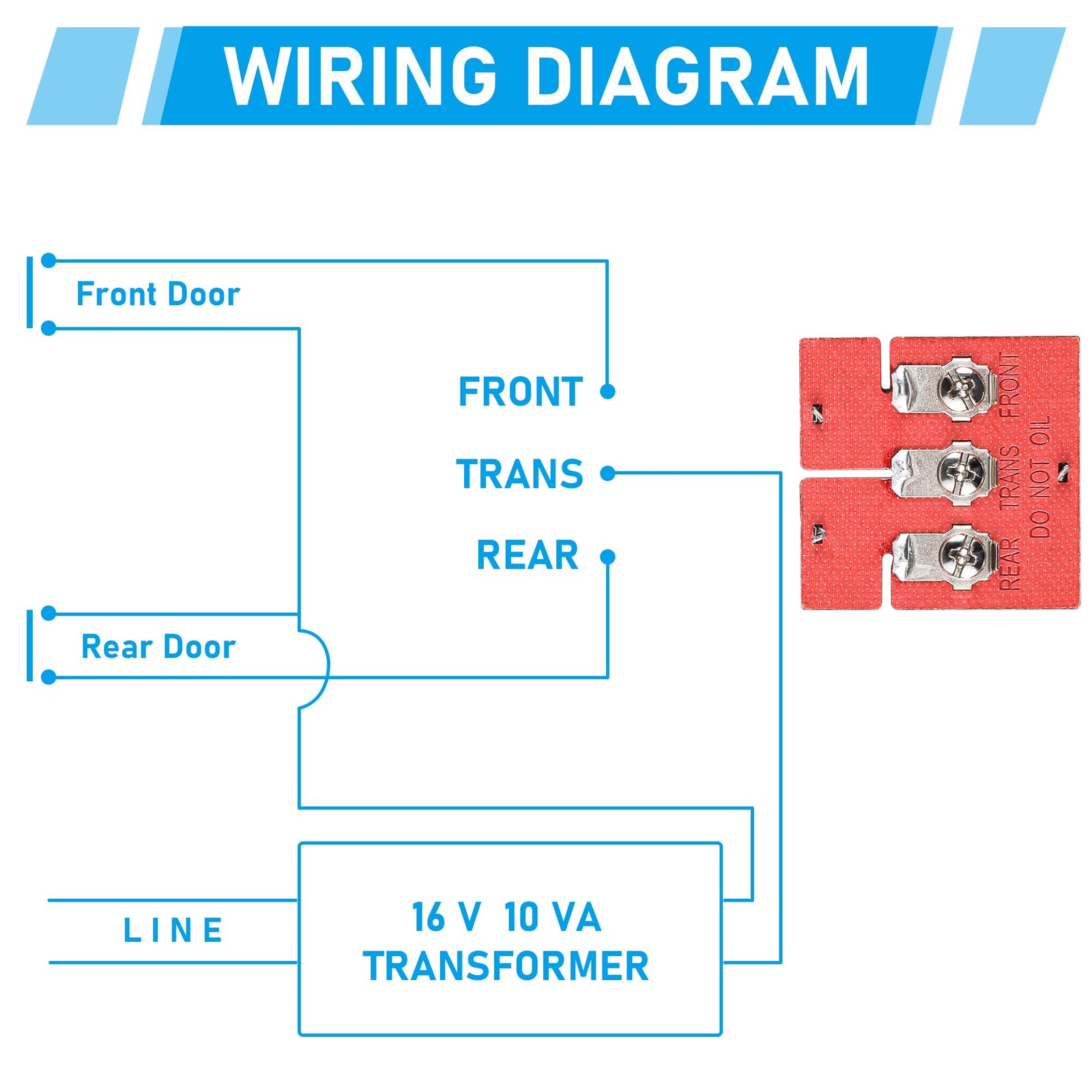 Saillong Wired Doorbell Chime, 16V 10VA Front and Rear Door Chime for Home…