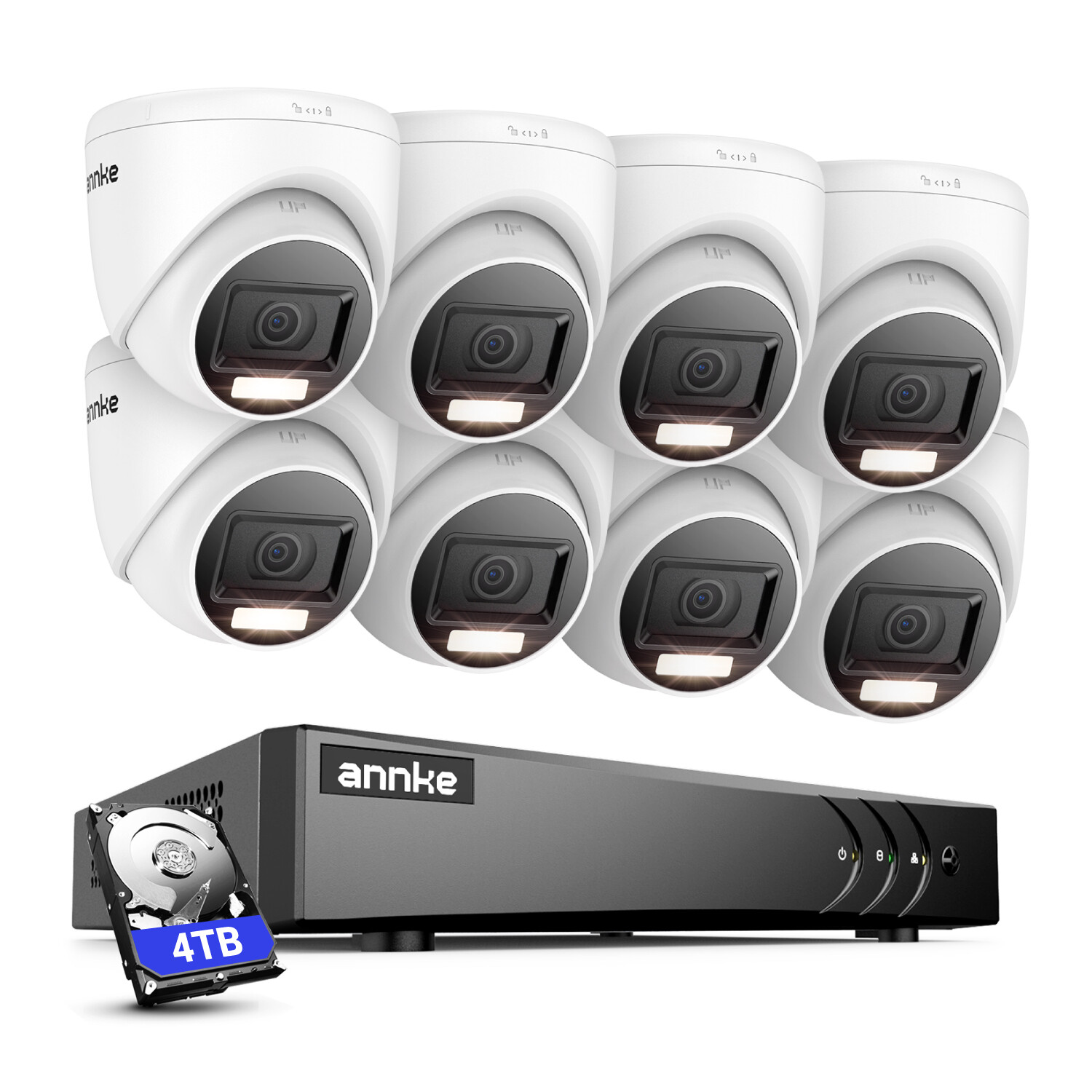 ANNKE 8CH 5MP Lite DVR Outdoor 1080P Security Camera System AI Detection H.265+